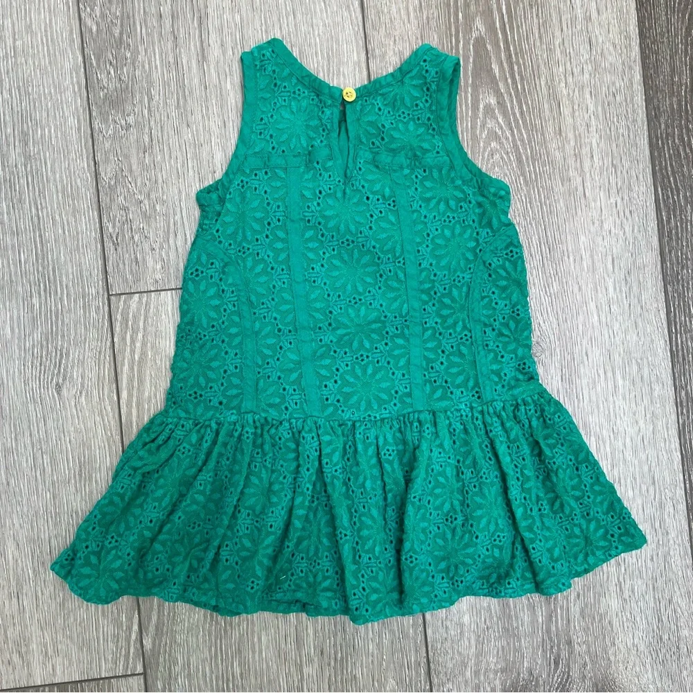 OSHKOSH SLEEVELESS DROP WAIST DRESS GREEN 2T